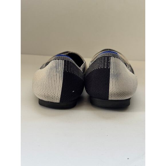 Rothy’s The Point Women’s 7.5 Black Cream Knit Flats Washable Sustainable Shoes - Picture 3 of 5